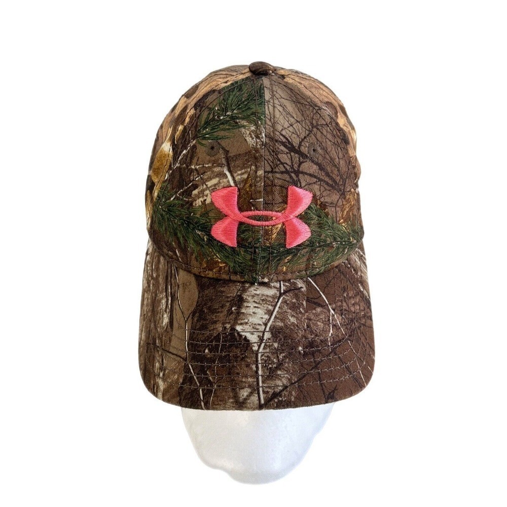 Under Armour Snapback Hat Women Green Camo Embroidered Logo Adjustable